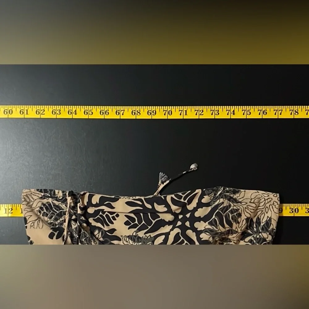 COPY - Manuhealii Black and Tan Slip Dress Spaghetti Strap Resort Wear - Picture 9 of 13